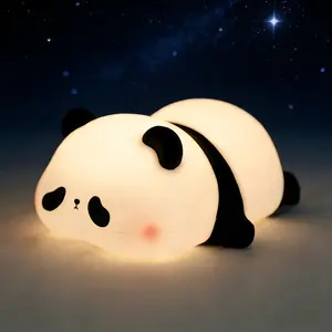 Portable Panda-Shaped Pat Light Rechargeable with 7 Tap-Control Function Eco-Friendly Night Light for Kids Unique Design Fun Accessory Multifunctional Lighting