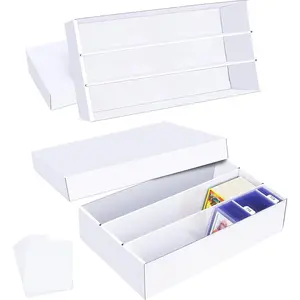 Trading Card Storage Box 2 Pack–2400 Count Cardboard Organizer with Dividers for MTG, TCG, Sports, Toploader, Commander
