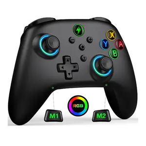 Wireless Switch Controller for Switch Controller/Lite/OLED- LED Switch Pro Controller/iOS/Android Game Remote/Wired PC Game Joysticks-RGB Programmable Remote for Nintendo Switch