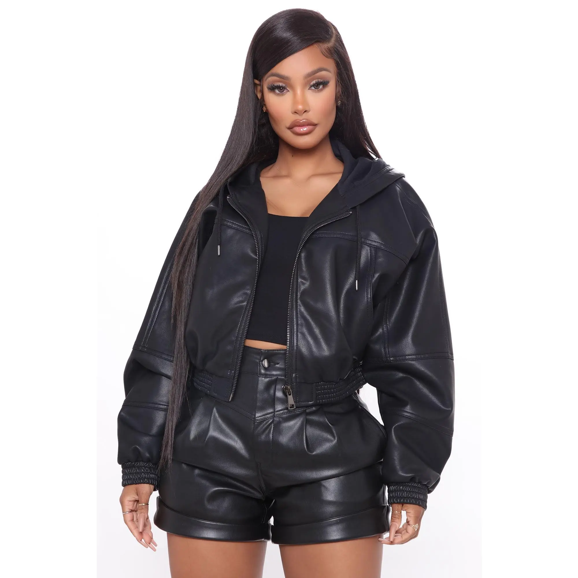 Call Me Baddie Faux Leather Jacket - Black Call Me Baddie Faux Leather Jacket - Black