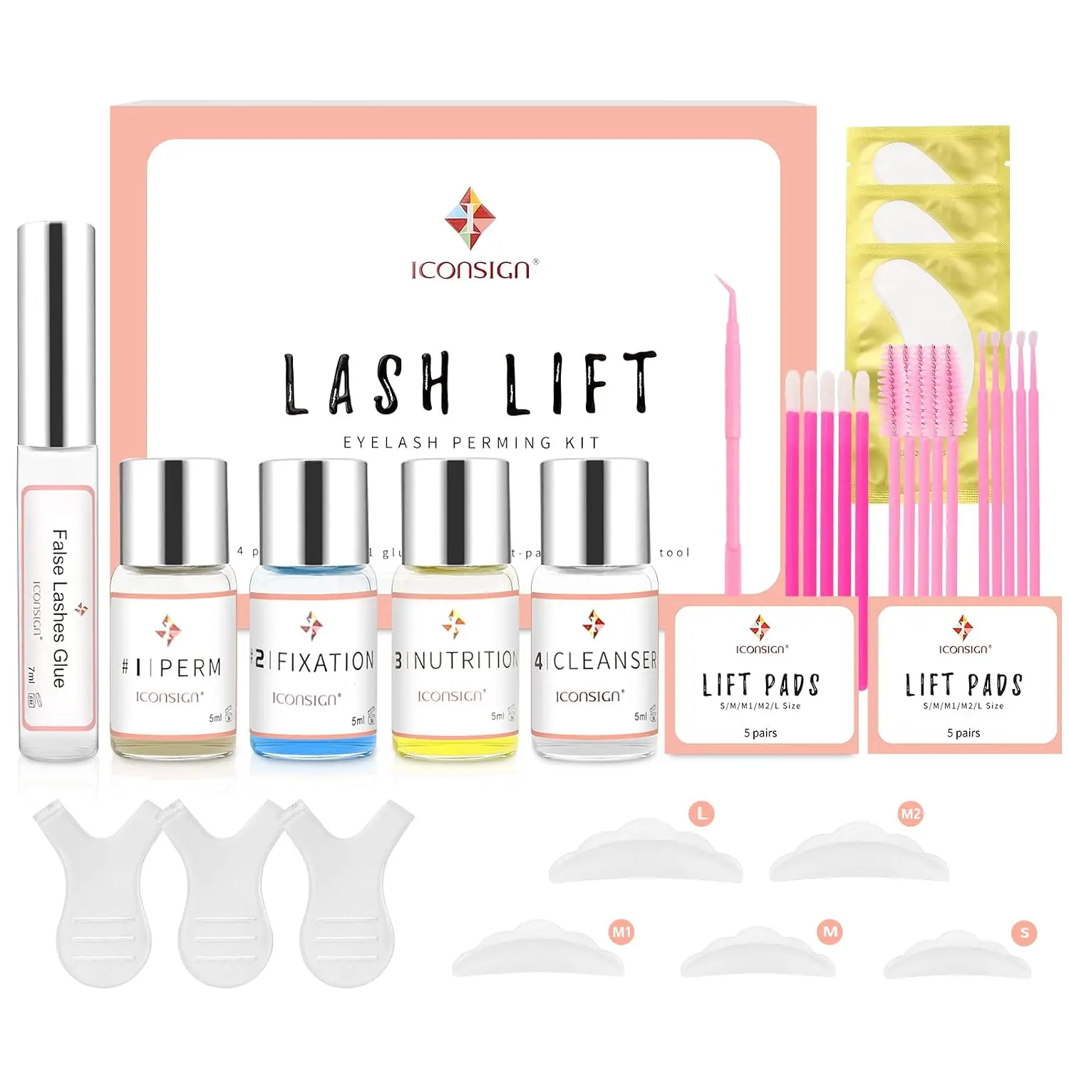 Eyelash Lift & Perm Kit - Upgraded Glue Semi-Permanent Curling Wave Set for Makeup Extension Tools