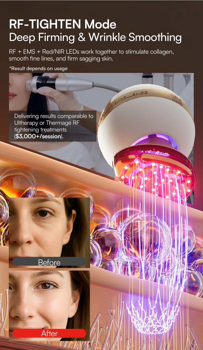 【LIVE EXCLUSIVE】INIA SPHERA At-Home RF & LED Anti-Aging Facial Device – Lift, Tighten & Sculpt with EMS Microcurrent, Red Light Therapy, Electroporation & Cryo Cooling for Firm, Glowing Skin. Perfect Black Friday Gift.