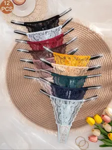 Women's Lace Silver Color Belt Set, Comfortable D-Shape Design, Ideal for Everyday Wear, All Seasons, Pack of 12, Stylish Accessory