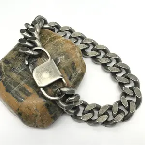 Cowboy style thick titanium steel bracelet, top of the line hip-hop retro trendy men's bracelet