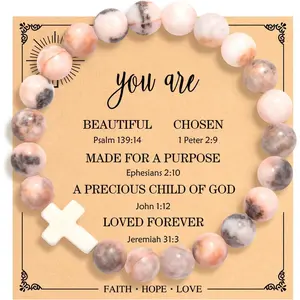 Christian Easter Gifts for Women, Easter Basket Stuffers Cross Bracelet, Inspirational Religious Birthday Bracelet for Her/Mom/Grandma/Daughter/Granddaughter/Friends/Sister/Godmother, Jesus Faith Jewelry