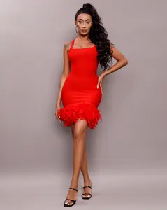 Moon Feather Bandage Dress