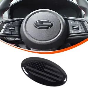 New For Subaru Forester/Crosstrek/WRX ABS black Car Steering Wheel Emblem Cover car interior accessories