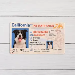 Custom Pet License - Personalized Dog ID Card with Realistic Design & Durable PVC Material - Perfect Gift for Pet Lovers