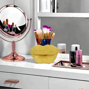 Lip Brush Holder, Luxury Resin Pen Cup, Makeup Desk Organizer, makeup organizer box, Cosmetic Organizer Box, Decorative Organizer Box, Perfect Gift for Valentine's Day/mother's Day, Essential for Beauty Bloggers