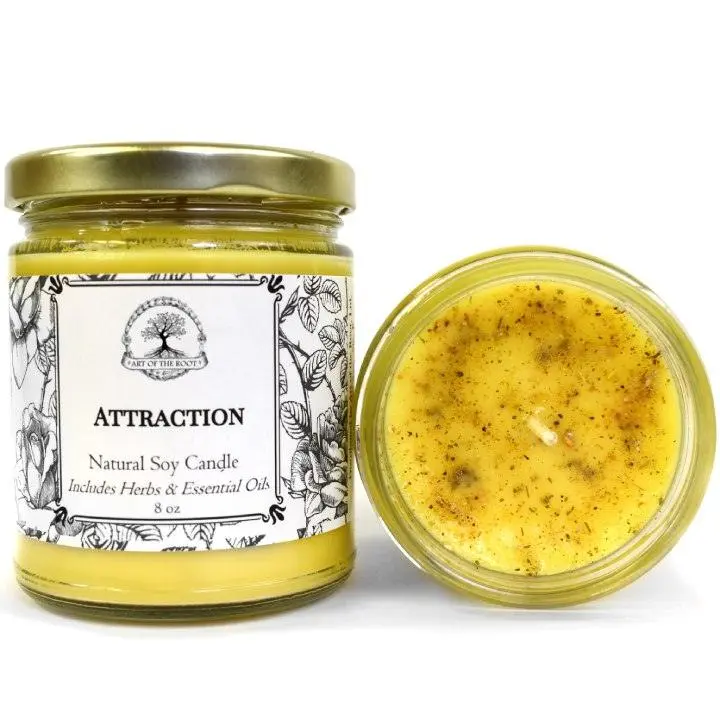 Attraction Soy Spell Candle for Money, Love, Success & Prosperity | Art Of The Root