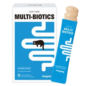 [Chogong Official] Cat Probiotic Supplement, Lickable Digestive & Gut Health Support, 30 Tubes | Multi-Strain Probiotics, Constipation, Diarrhea & Gas Concerns, Chicken Flavor, Squeezable Tubes Cats Enjoy Like Treats