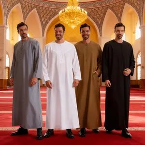 Solid-Color Cotton Blend Robe with Buttons Pockets Loose,Casual,Breathable,Four-Season Apparel,eid shopping mens thobe men s modest clothing arab robe arabthobe traditional arabic thobe menabaya Men's Long Sleeve Henley Kaftan Robe modest wear