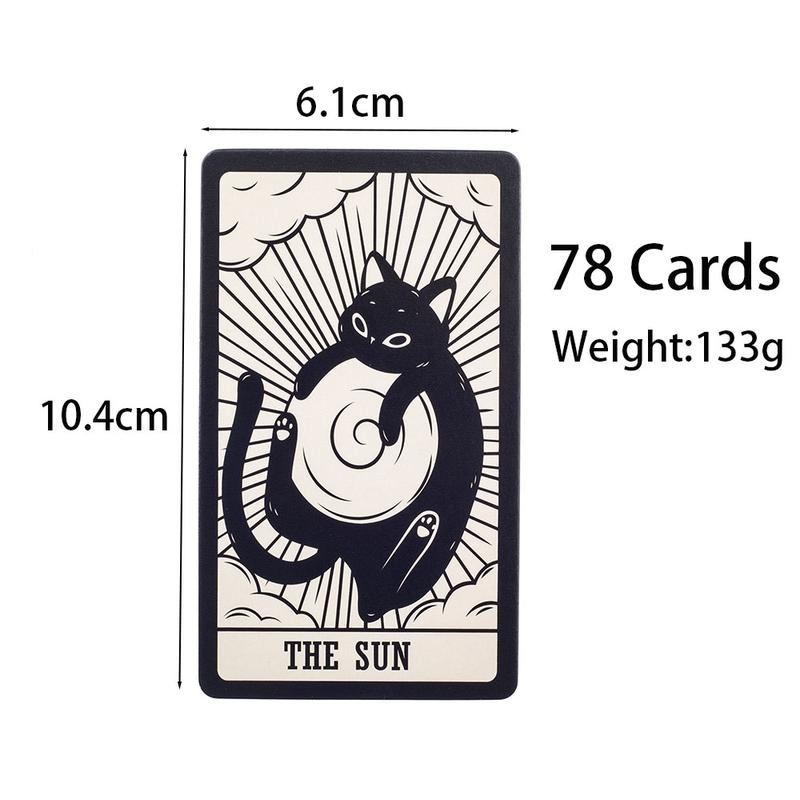 New 2025 Jewelry Design Kitten Tarot Deck 78Pcs Cute Black and White For Beginners Version Mysterious Board Game Fun Fortune telling Kit Nice Gifts