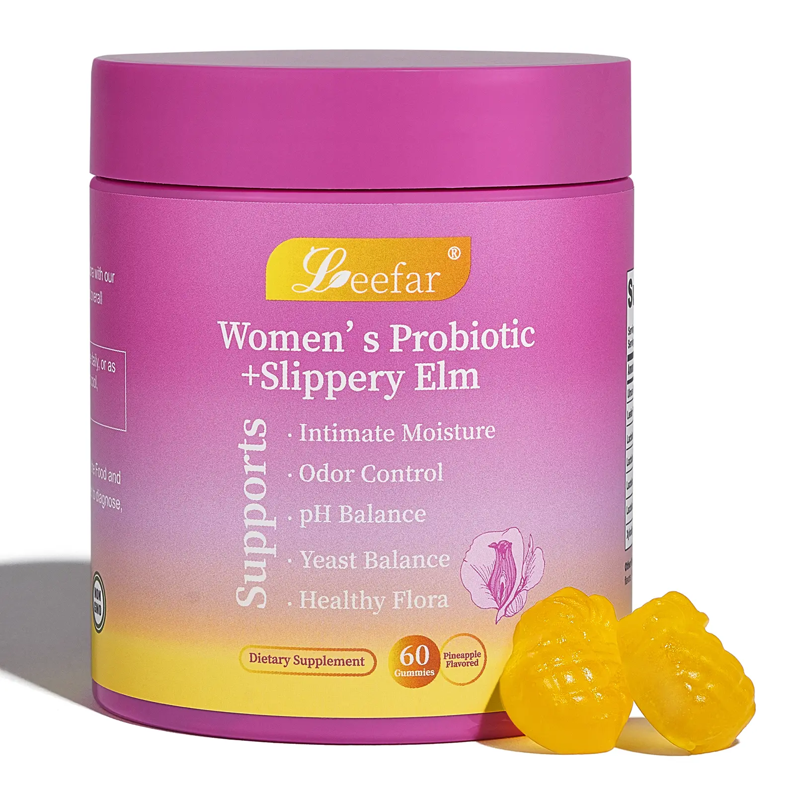 Leefar Feminine Balance Gummies – Hawaiian Pineapple Healthcare Dietary Supplement Vitamin
