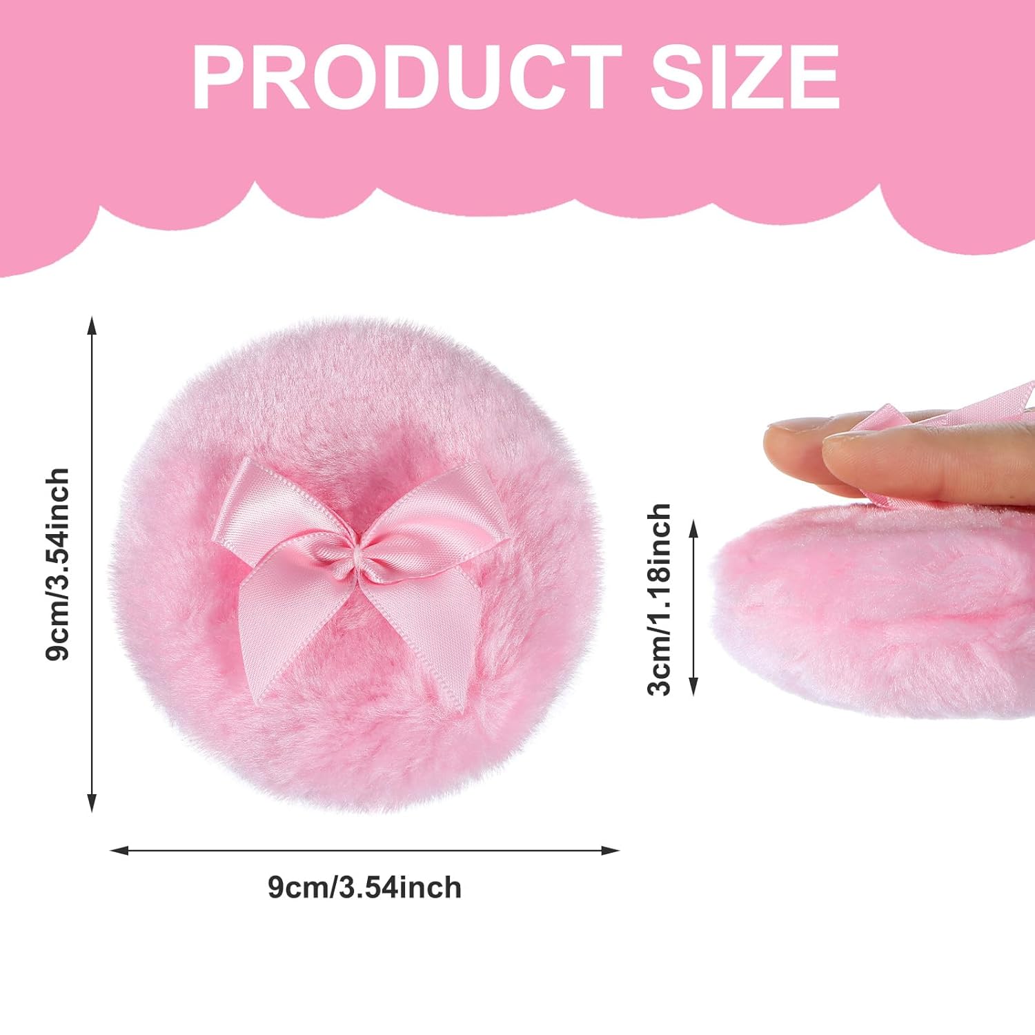 4 PCS Body Powder Puff, 3.5 Inch Dusting Powder Puff, Soft Washable Reusable Big Fluffy Dust Puffs for Wet Dry Makeup Face Body