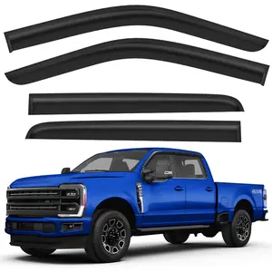 Shatterproof Tape-On Rain Guards for Ford F250 to F550 Super Duty 2017-2026 Crew Cab, Out-Channel Window Deflectors Vent Window Visors Rain Sun Wind Guards Shade Deflectors, 4 pcs