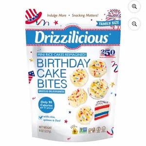 Drizzilicious USA 250 Birthday Cake Mini Rice Cakes, 8 oz.
