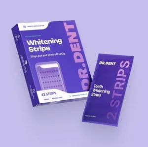 5 pack DRDENT Purple Teeth Whitening Strips - 7/21 Whitening Sessions - Non Sensitive Teeth Whitening - Peroxide-Free