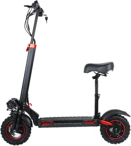 DT-11 MAX 48V 18Ah Long Range Electric Scooter 1200W, 11" Off-Road Tires, 55KM/H Max Speed, Dual Suspension & LED Lights, Foldable Design for Adults