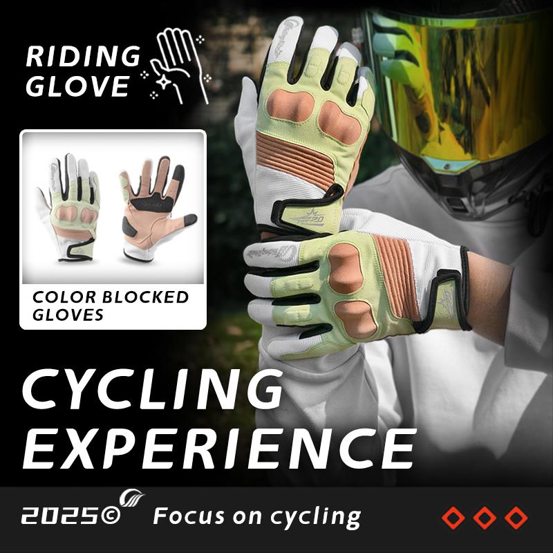 Full-finger motorcycle riding gloves for men and women, breathable, non-slip, wear-resistant, touchscreen compatible and crashproof, all-season motorcycle riding gear