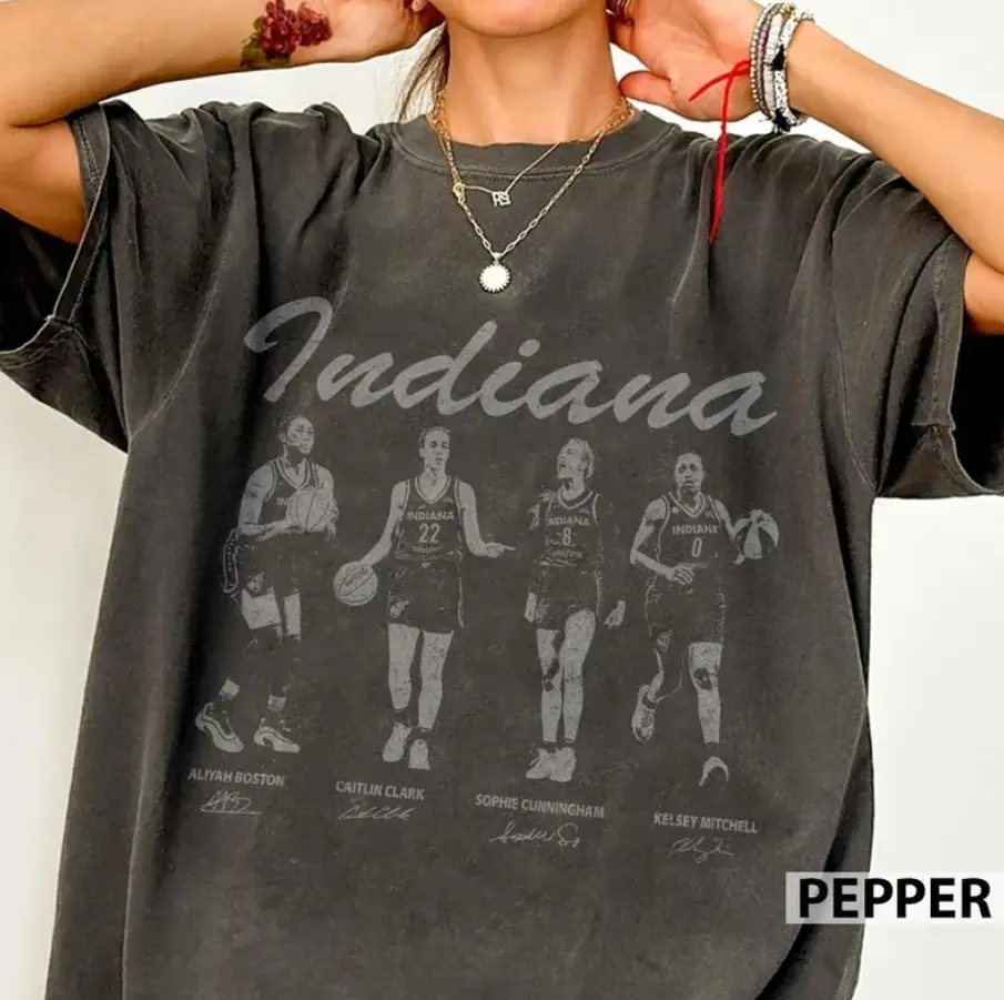 Retro Caitlin Clark Aliyah Boston Kelsey Mitchell Sophie Cunningham Basketball Shirt, Vintage Indiana Women's Basketball Fan Shirt, Unisex Sports Apparel, Game Day Outfit