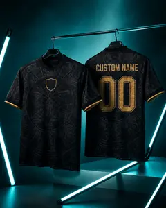 Personalized Black Gold 3D Graphic Jersey Shirt Custom Name Number Unisex Short Sleeve Athletic Tee