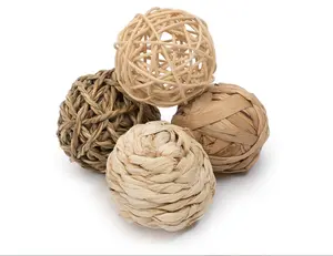 Niteangel Natural Chew Activity Toys Fun Safe Hay Grass Pet Balls for Chinchilla Guinea Pig Rats Rabbits Hamster Gerbil Degu Bunny and Other Small Animals