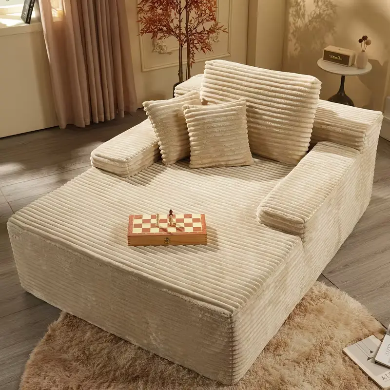 67in Indoor Oversized Corduroy Modular Boneless Sectional Couch - Corduroy Sofas, Cloud Soft Plush Furniture, No-Assembly Deep Seating Sofa Chaise Lounge, Apartment Sleeper Sofa Bed, Ideal for Watch Party, Housewarming Thoughtful Gift