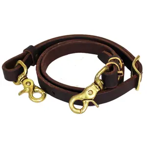 3/4" Dark Oil Latigo Leather Tie Down Strap
