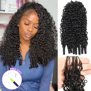 OQ HAIR Crochet Human Hair Burmese Curly Braiding Hair Bundles 50g Knotless Pre-Separated Invisible Crochet Hair Extensions