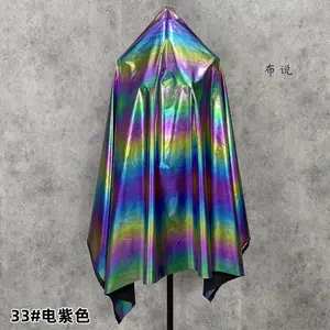 Rainbow Gradient Glossy Down Jacket Fabric By The Meter for Clothing Jacket Pants Gloves Handmade Diy Sewing Waterproof Cloth