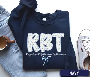Floral RBT Sweatshirt / Short Sleeve T-SHIRT , Registered Behavior Technician, Coquette RBT Tees, Gift for Behavior Analyst Therapist, Aba Therapist Shirt