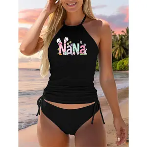 Happy Easter Nana Bunny Ears for Grandma Grandmother Two Piece Swimsuit