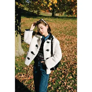 Marron Reversible Jacket - Faux Teddy Fur & Leather