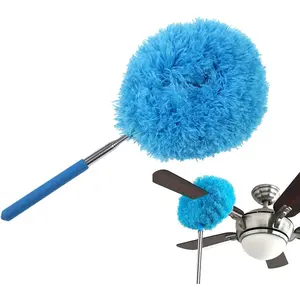 Flexible Duster with Extension Pole - Bendable Microfiber Cleaning Tool, Telescopic Wand for Ceiling Fans, High Corners, Blinds - Reusable & Washable