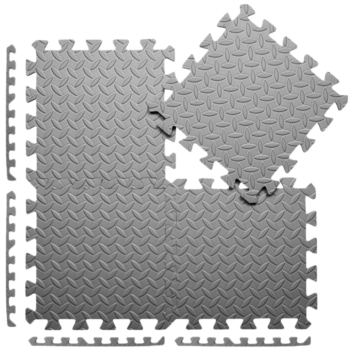 12 Pack Exercise Mats Puzzle Foam Mats Gym Flooring Mat Cover Set, 12x12x0.4 inch High-Density EVA Interlocking Foam Floor Tiles Protector Mat Non-Slip Waterproof, Easy to Clean, Universal for Home Workout Gym Equipment and Kids' Play Areas - Gray