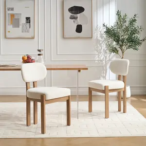 Modern Dining Chairs Set of 2/4/6, Upholstered Kitchen Chairs with Solid Wood Legs, Ergonomic Curved Backrest, Built-in Handle, For Kitchen and Dining Room dinning chair and Vanity summergarden