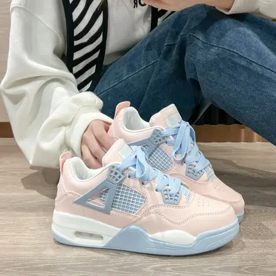 Jordan Blue With Pink Laces NIKE Air Jordan Baby Retro Denim Blue