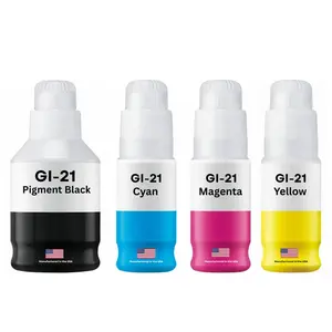 Replacement Ink Bottle For Canon GI-21 Black 170 ml and 3 70ml Color Combo 4-Pack