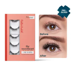 FlutterHabit The Sweetheart Pre-Glued Press On Eyelash Extensions STICKtionary Edition Dramatic C Curl 11-13MM for Multi-Day Wear - Cosmetic