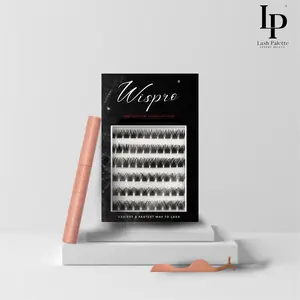 lashpalette wispro 108 wisps kit 3 styles 12mm 14mm DIY fluffy faux eyelash extension kit natural volume sexy look DRAMATIC DENSITY GLAMOROUS STYLES  w FREE BOND & SEAL FREE APPLICATOR Makeup Case