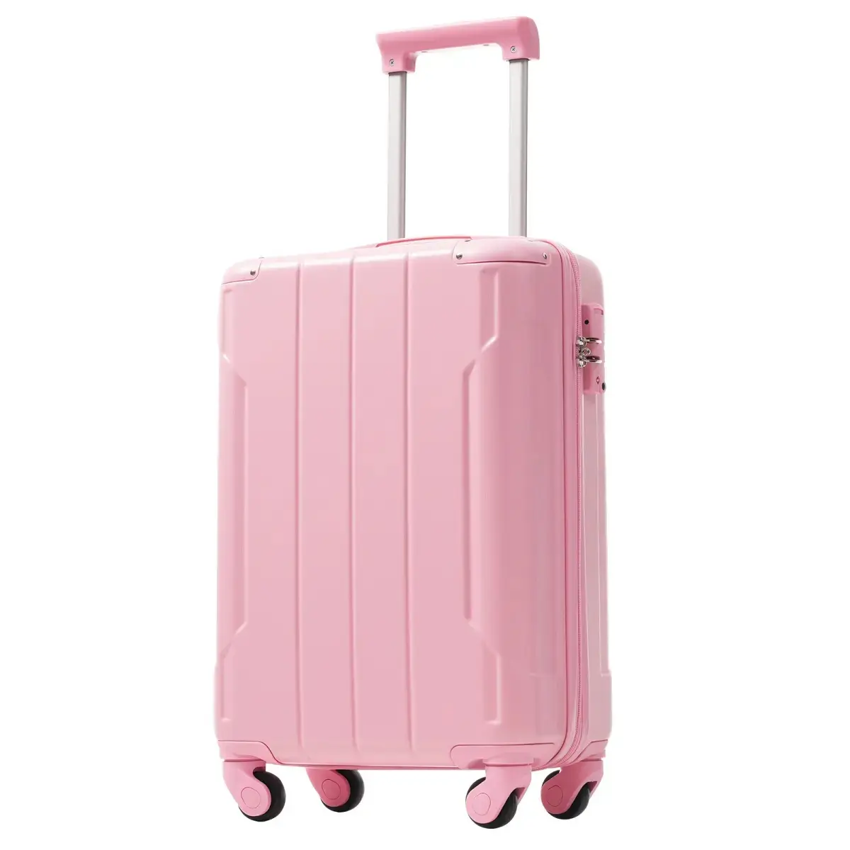 20 Inch Carry On Luggage Hardshell ABS Suitcase with Spinner Wheels, TSA Lock, Lightweight Durable ABS Suitcase (Pink)