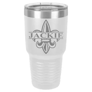 Personalized Fleur de Lis Tumbler, French Cajun Tumbler Appreciation Gift Laser Engraved 30 oz Stainless Steel Tumbler 13 Colors Available