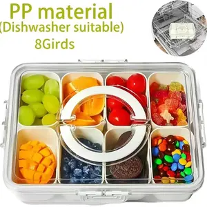 Refrigerator Divider Storage Box, Kitchen Fruit Vegetable Keeper, Sealed Freshness Container, Salad Spice Organizer, Multi-Compartment Tray