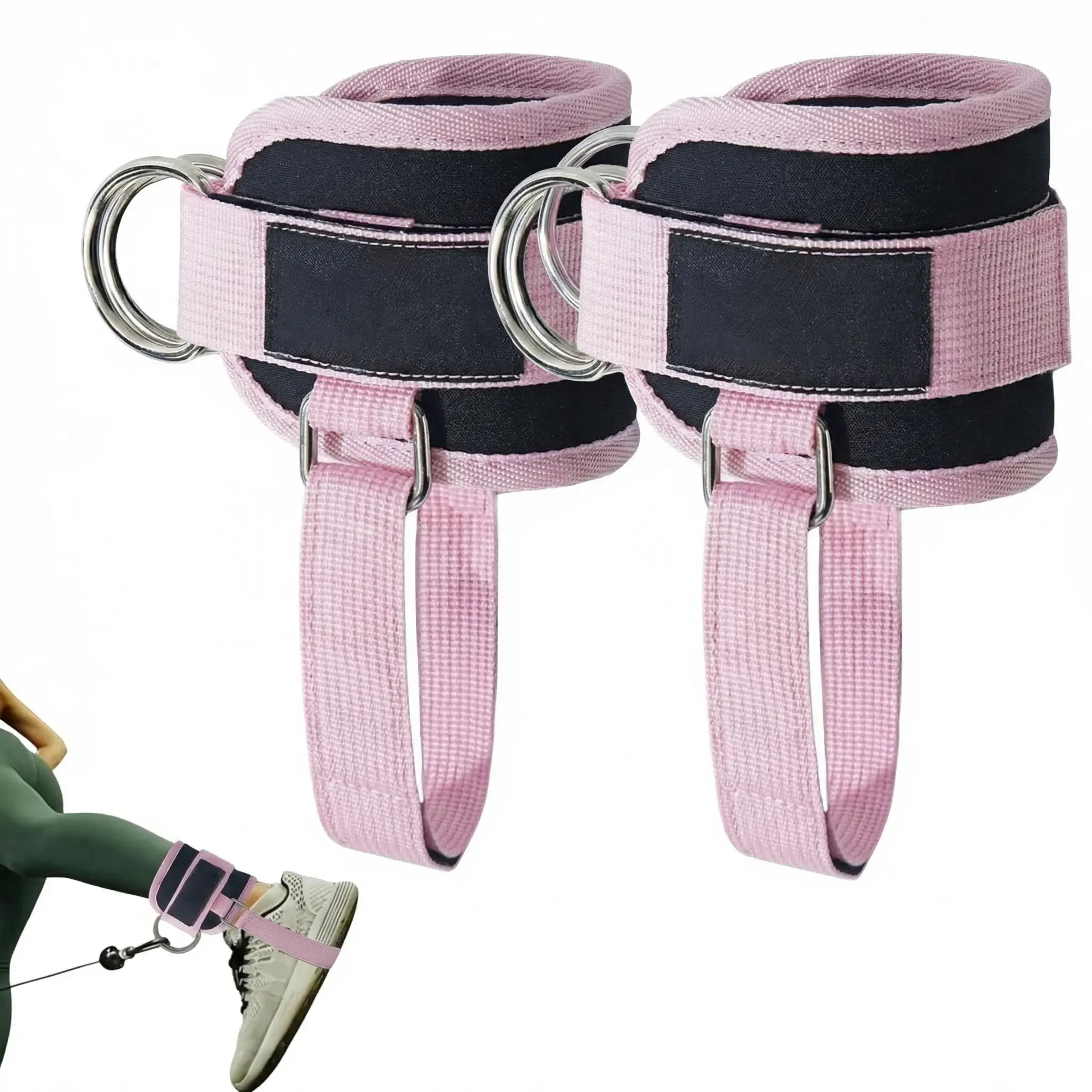 Ankle Straps for Cable Machines Kickbacks - Adjustable Comfort Ankle Cable Attachments for Gym Ankle Cuff Cable Machine Glute Kickback Straps - Leg Extensions, Curls & Ankle Cuffs Women
