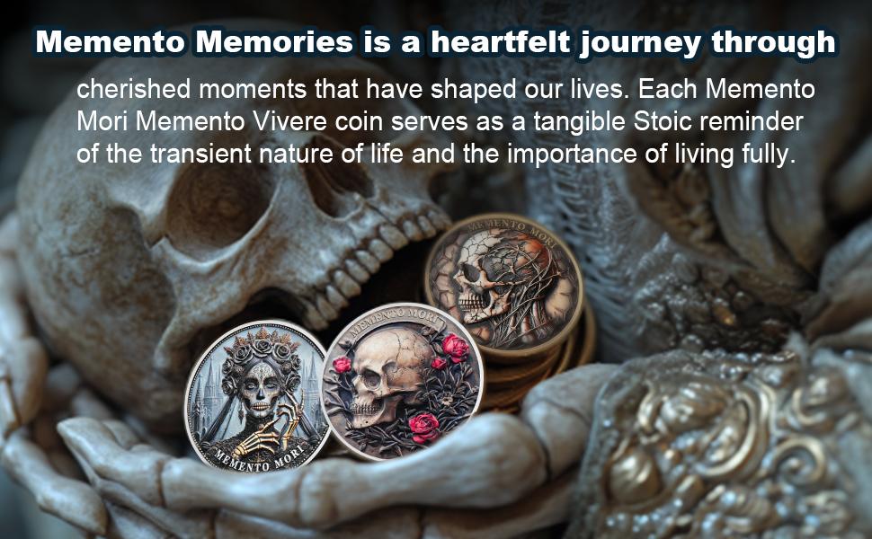 Memento Mori & Vivere Skull Coin - Antique Bronze EDC Challenge Coin with Roman Clock, Stoic Daily Pocket Reminder, Philosophy Gift for Men, Mindfulness Keepsake with Capsule Memento Mori & Vivere Skull Coin - Antique Bronze EDC Challenge Coin with Roman Clock, Stoic Daily Pocket Reminder, Philosophy Gift for Men, Mindfulness Keepsake with Capsule