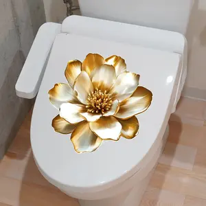 A spring flower toilet sticker for bathroom and toilet decoration, self-adhesive M10151