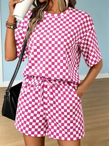 Top Drawstring Pocket Shorts Viscose Casual Everyday Outfit 2026 Summer Streetwear Trendy Co-ord Set Comfortable Basic Activewear Y2K Home Clothes Two Piece Suit