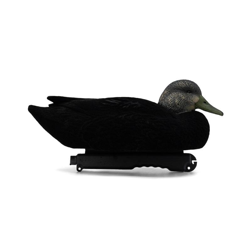 Final Approach LIVE Flocked Black Duck Decoys, 6 Pack