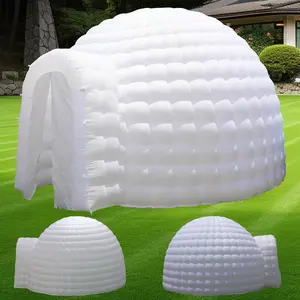 Outdoor Portable Inflatable Dome Tent with Led Light & Built-in 180W Blower for Party Wedding Event Camping (14Ft Diameter, 10Ft Height)